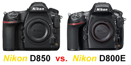 Comparison of nikon d850 vs d800E
